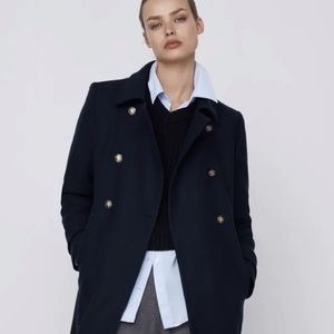 Zara Basic Navy Coats